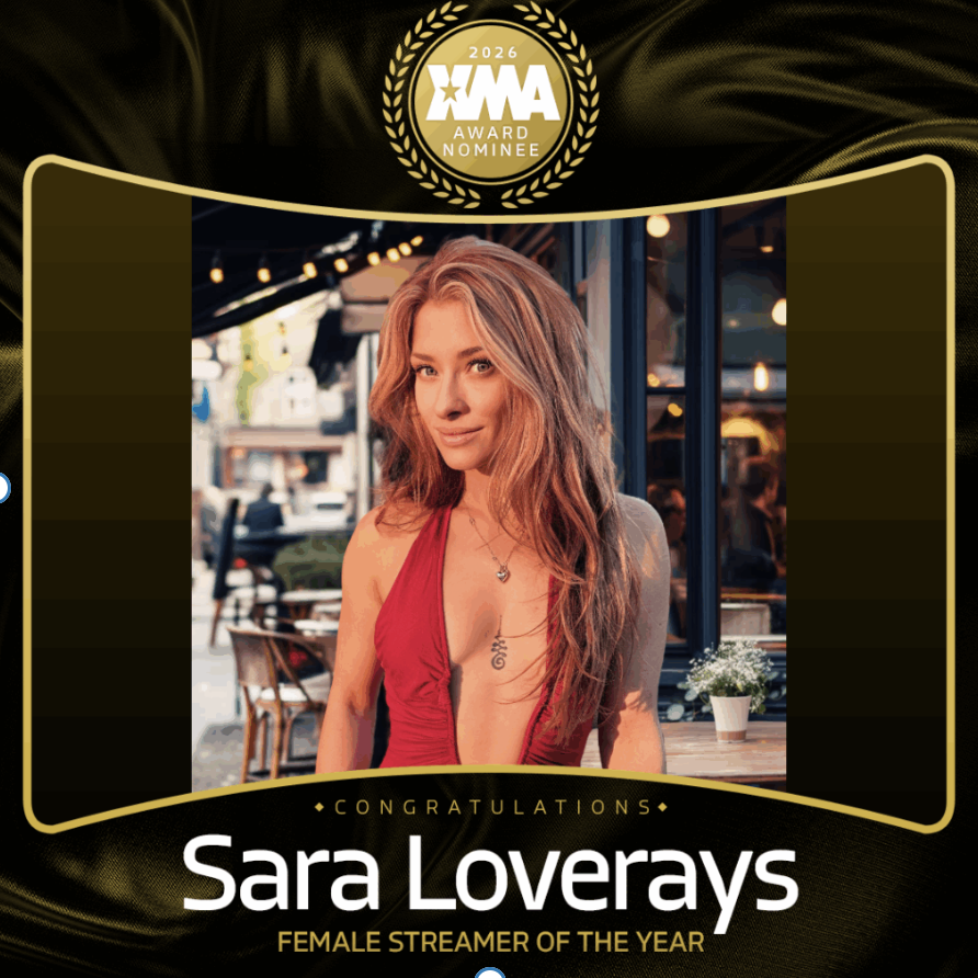 Sara Loverays in a red dress XMA nomination.